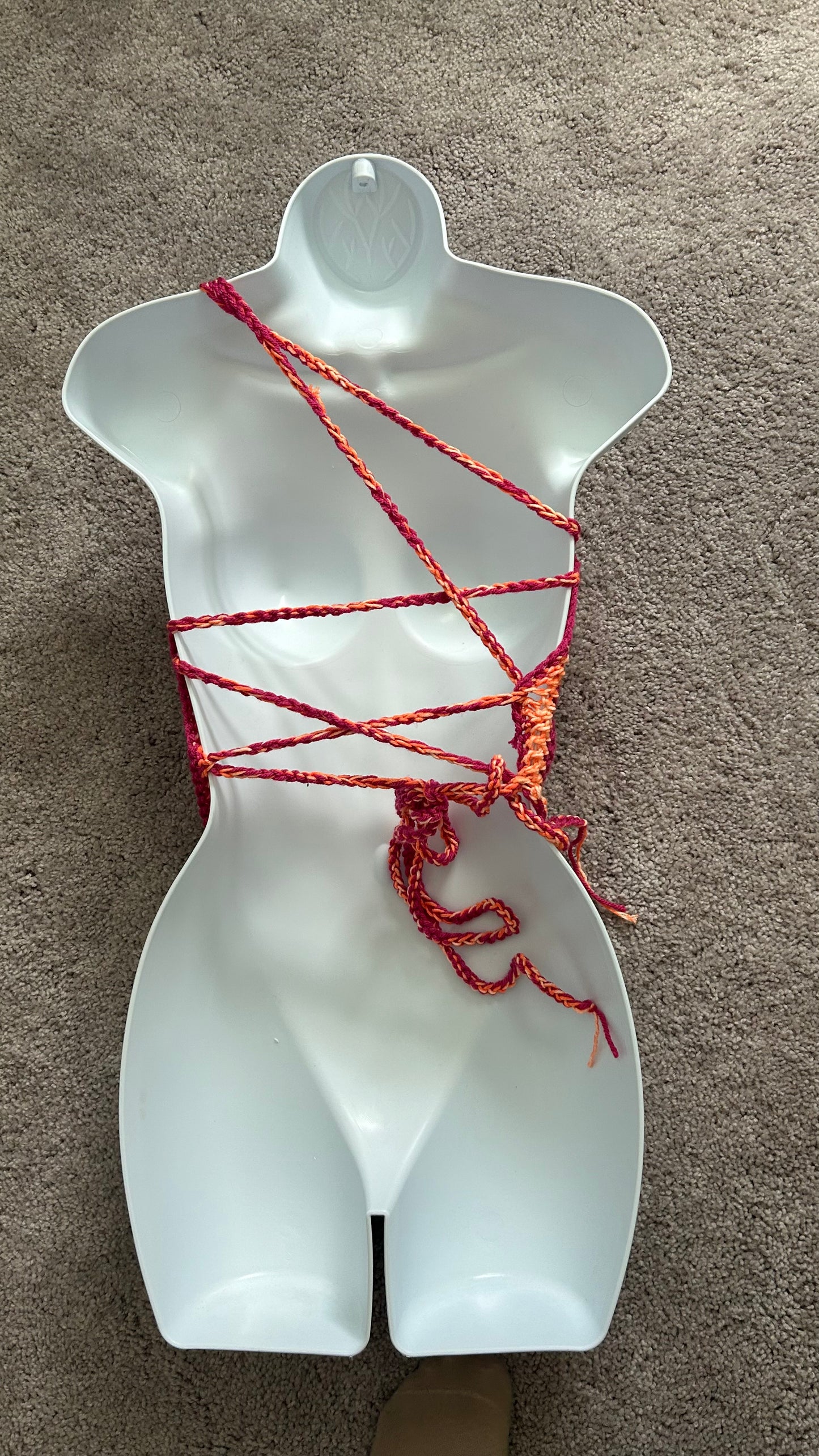 Lost& Found :sunset freeform crochet top