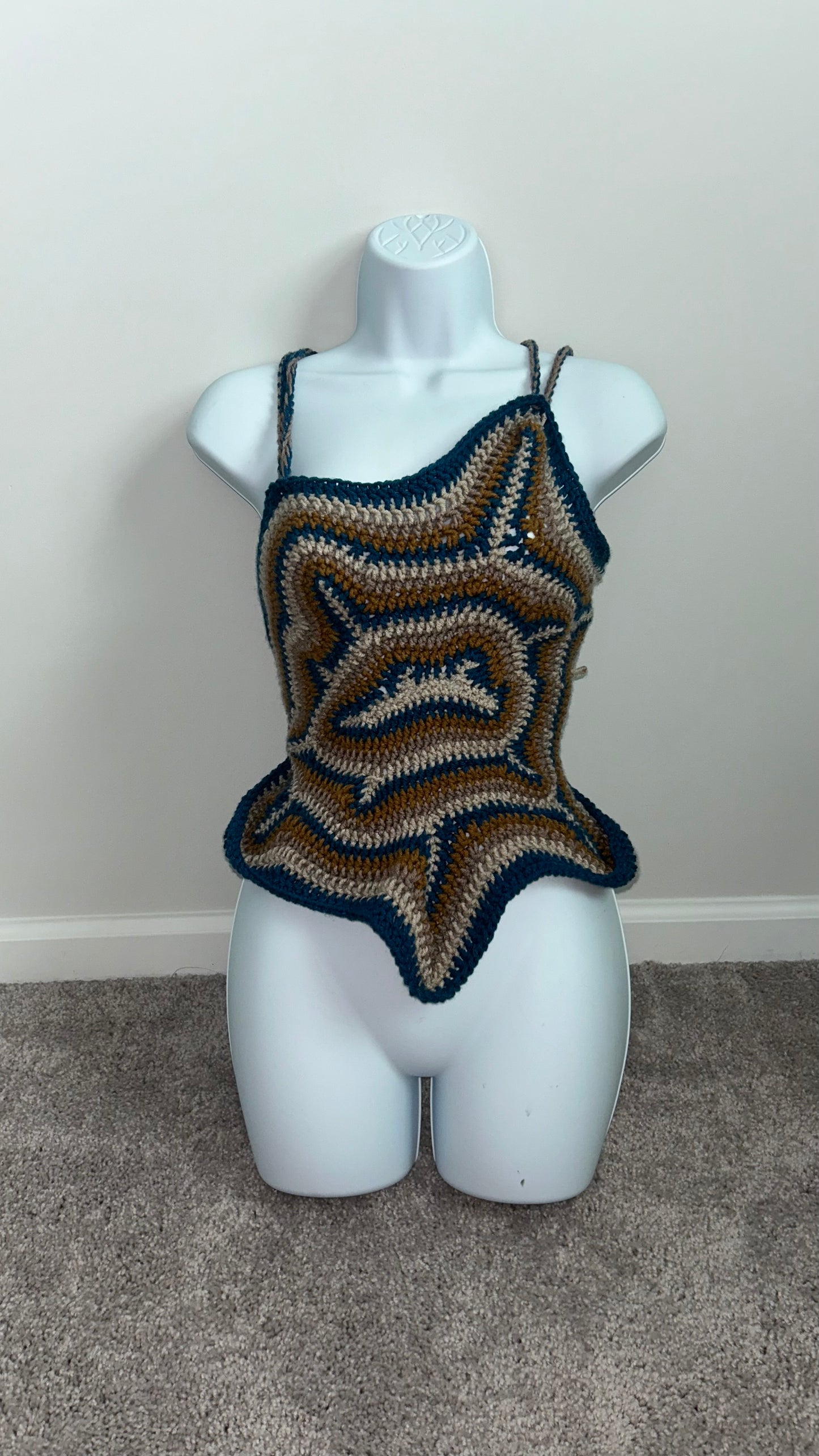 Lost & found Autumn way Freeform crochet top