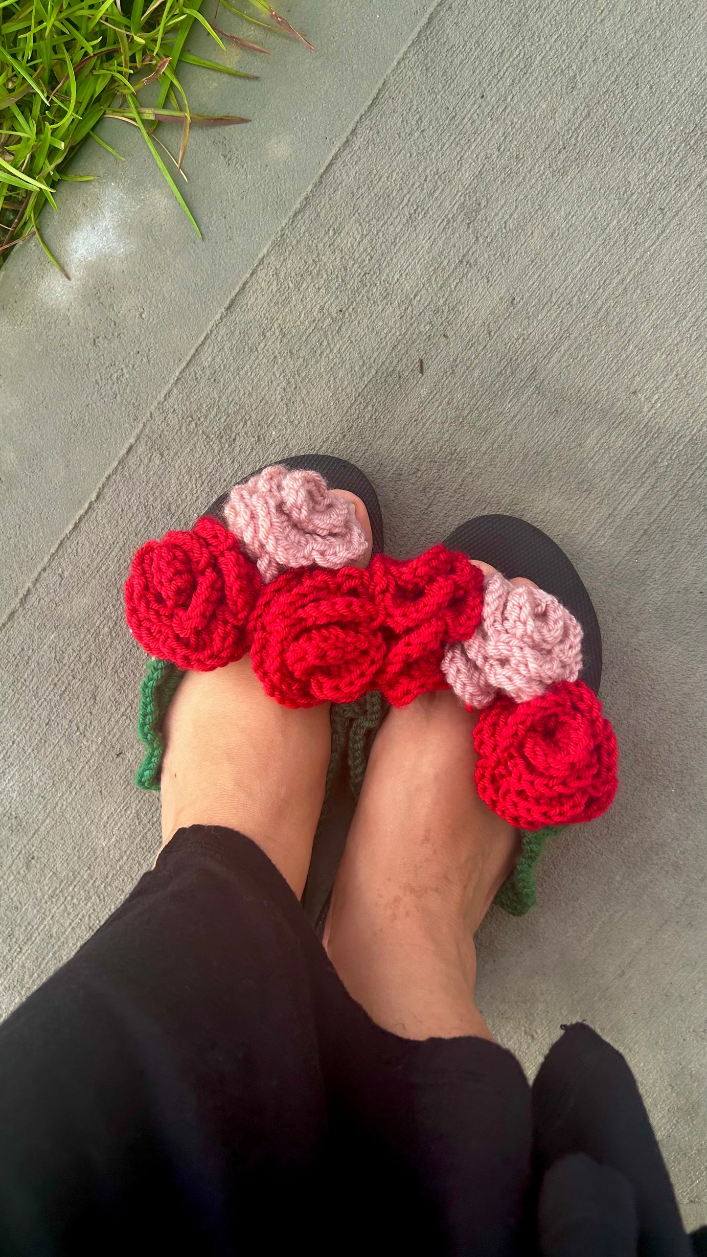 Grounded in her garden FlipFlops 🌹💐