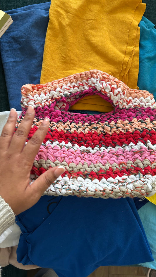 Summer Kiss Tshirt Crochet Bag