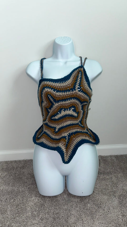 Lost & found Autumn way Freeform crochet top