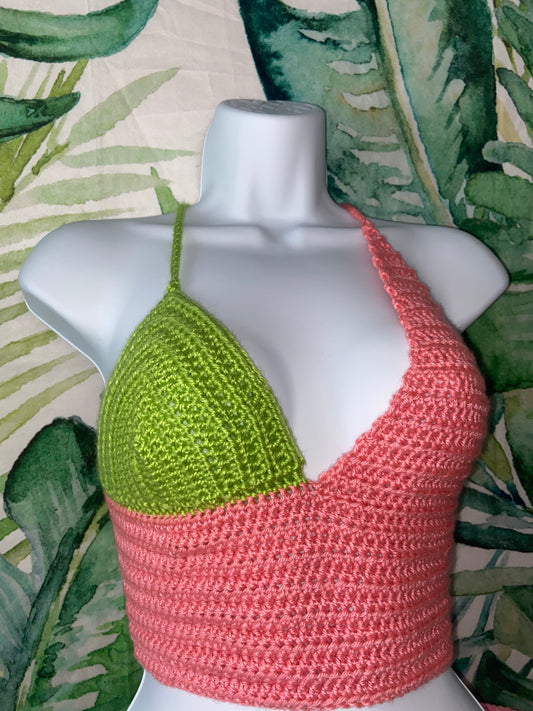 T.E.K Half & Half crochet top