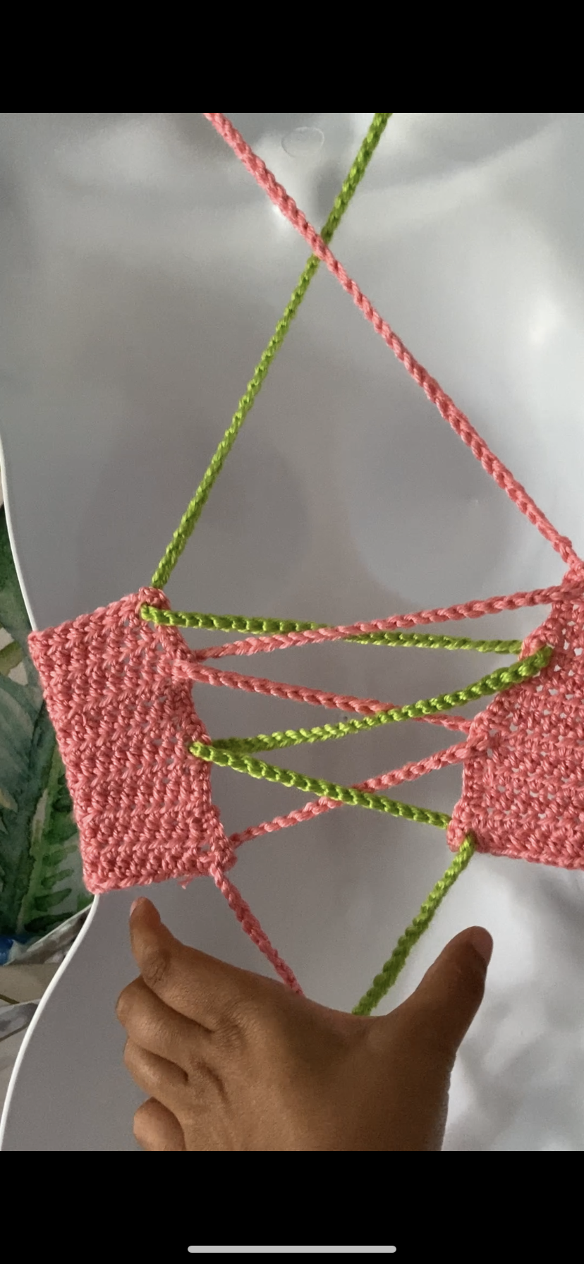 T.E.K Half & Half crochet top