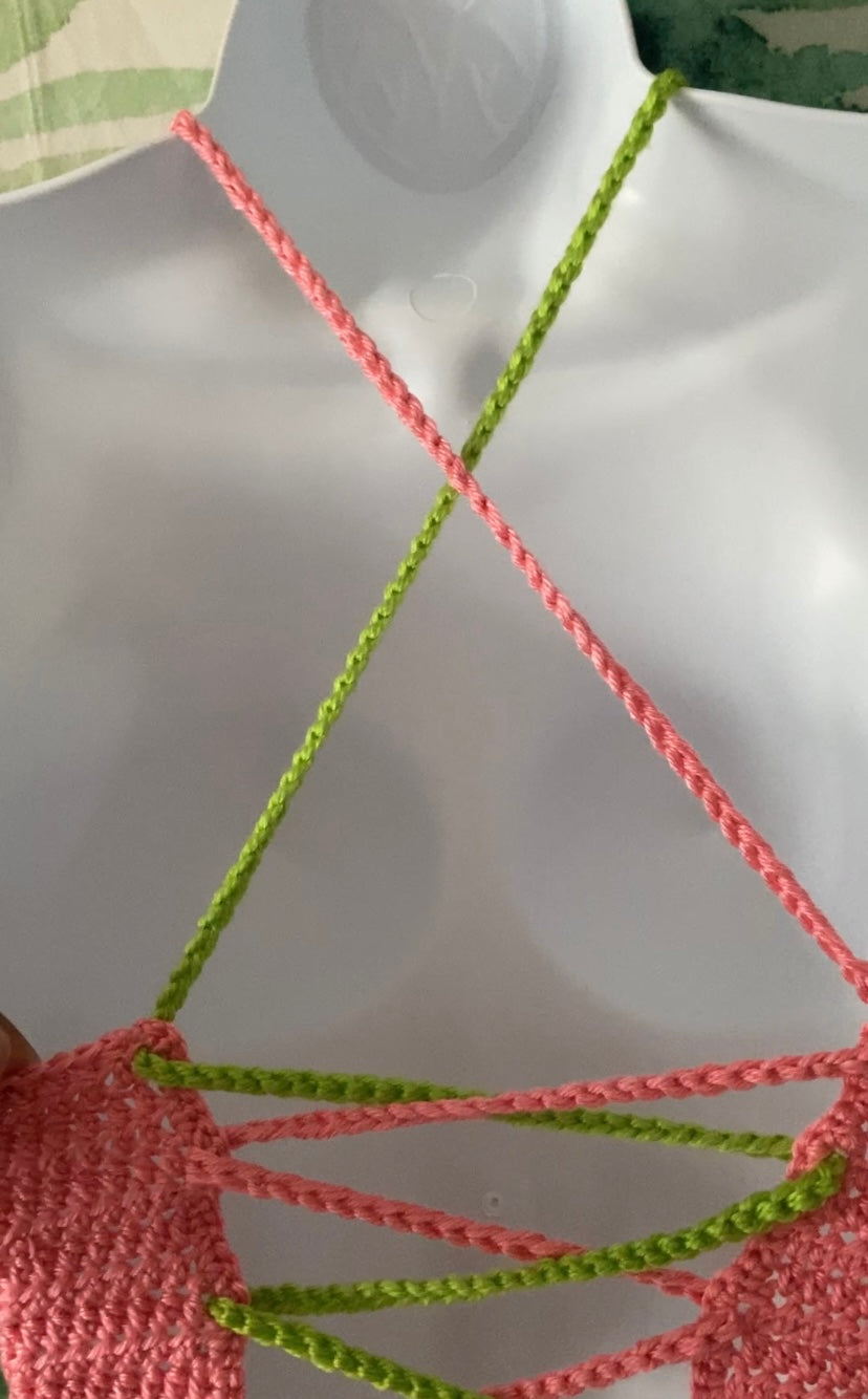 T.E.K Half & Half crochet top