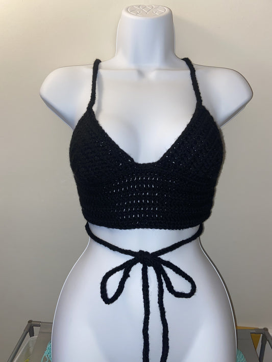 T.E.K Statment Its Not Basic crochet top