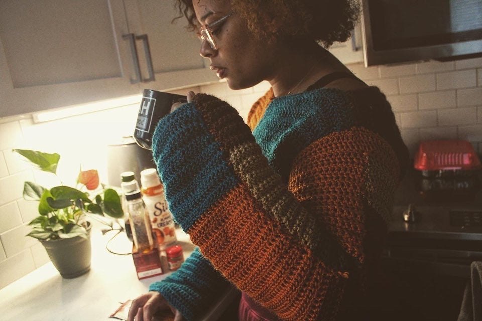 T.E.K Statement Patch crochet top